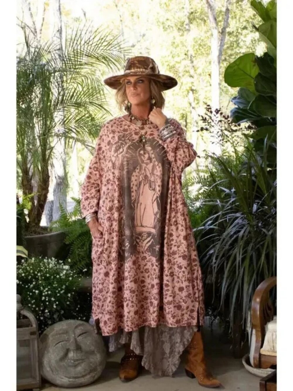 Jaded Gypsy Be True Tunic - Floral Blessing NEW One Size